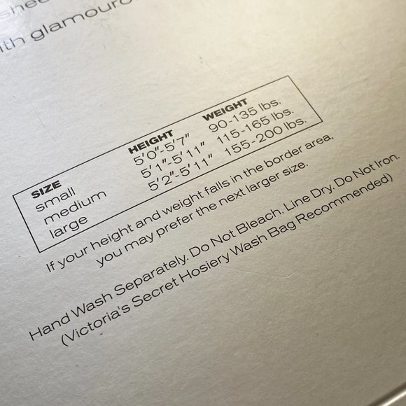 NEW VICTORIA'S SECRET "GLAMOUR SHEERS" MEDIUM BLACK PANTYHOSE W/BIKINI PANTY - Picture 8 of 8